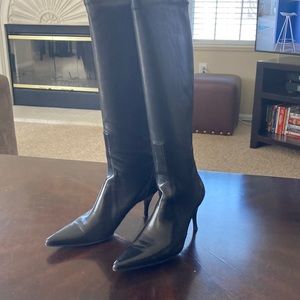 Cole Haan black leather tall boots